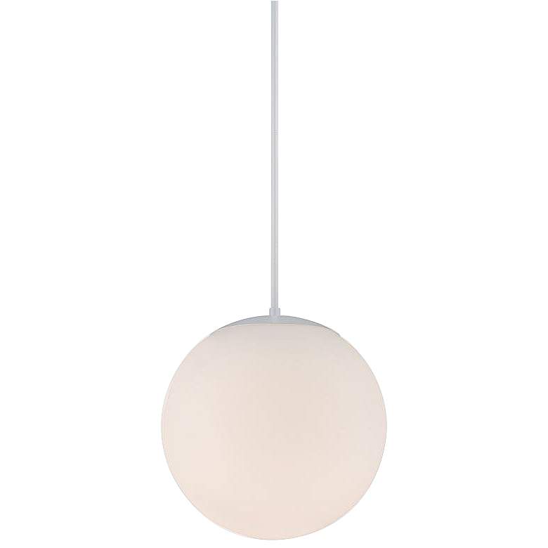 dweLED Niveous 13 3/4&quot; Wide White Globe LED Pendant Light