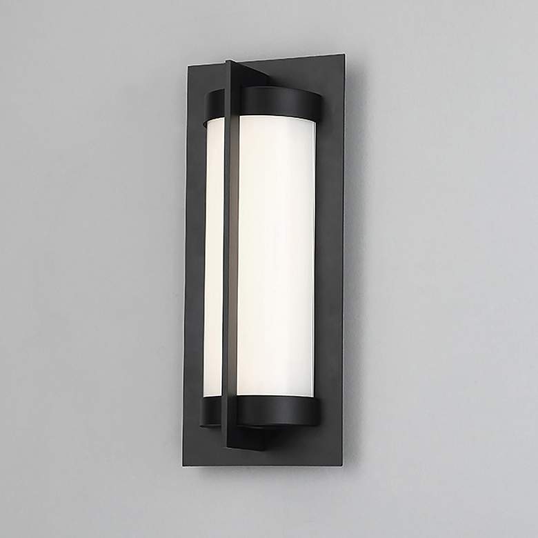 Image 1 dweLED Oberon 14" High Black LED Outdoor Wall Light