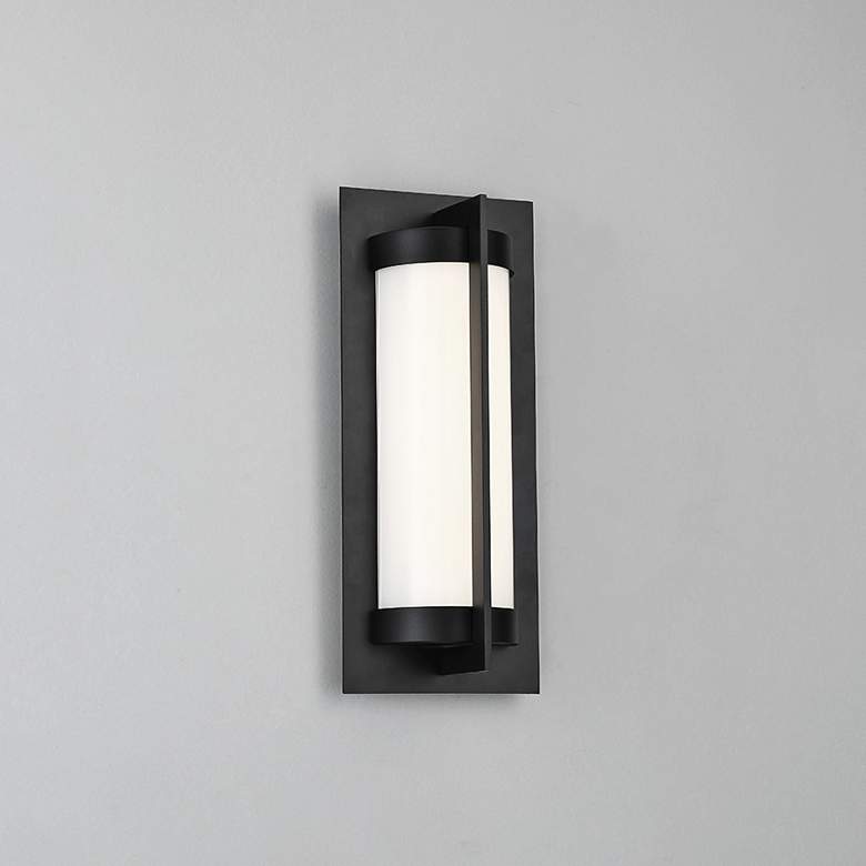 Image 3 dweLED Oberon 14" High Black LED Outdoor Wall Light more views