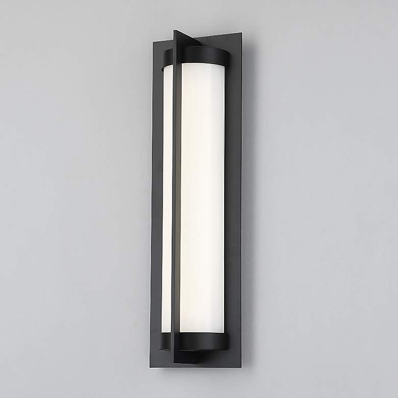 Image 1 dweLED Oberon 20" High Black LED Outdoor Wall Light