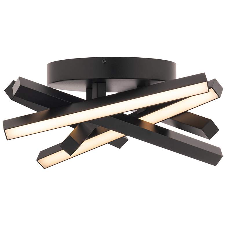 Image 2 DweLED Parallax 16 1/4" Wide Black LED Ceiling Light