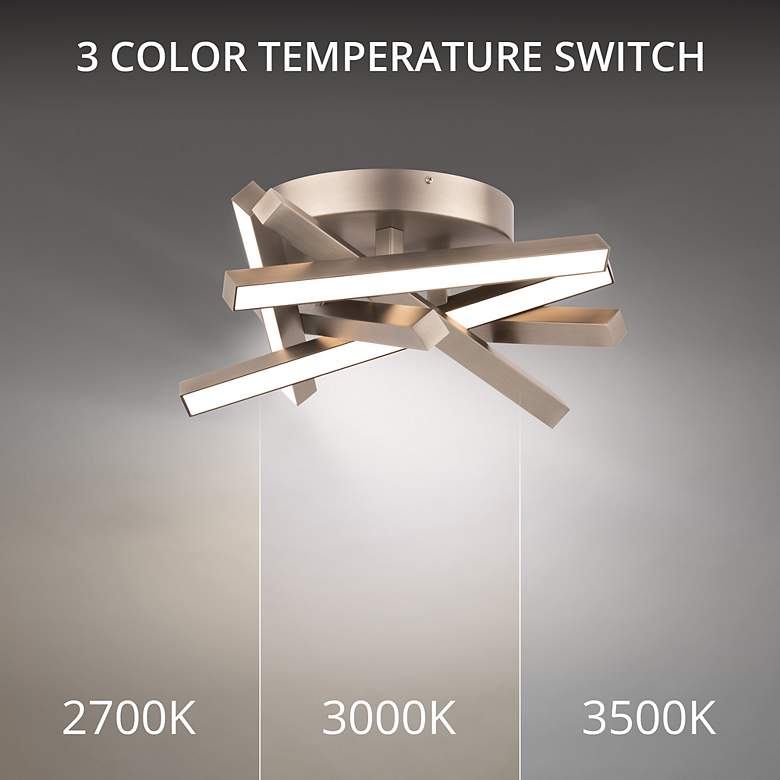 Image 4 DweLED Parallax 16 1/4"W Brushed Nickel LED Ceiling Light more views