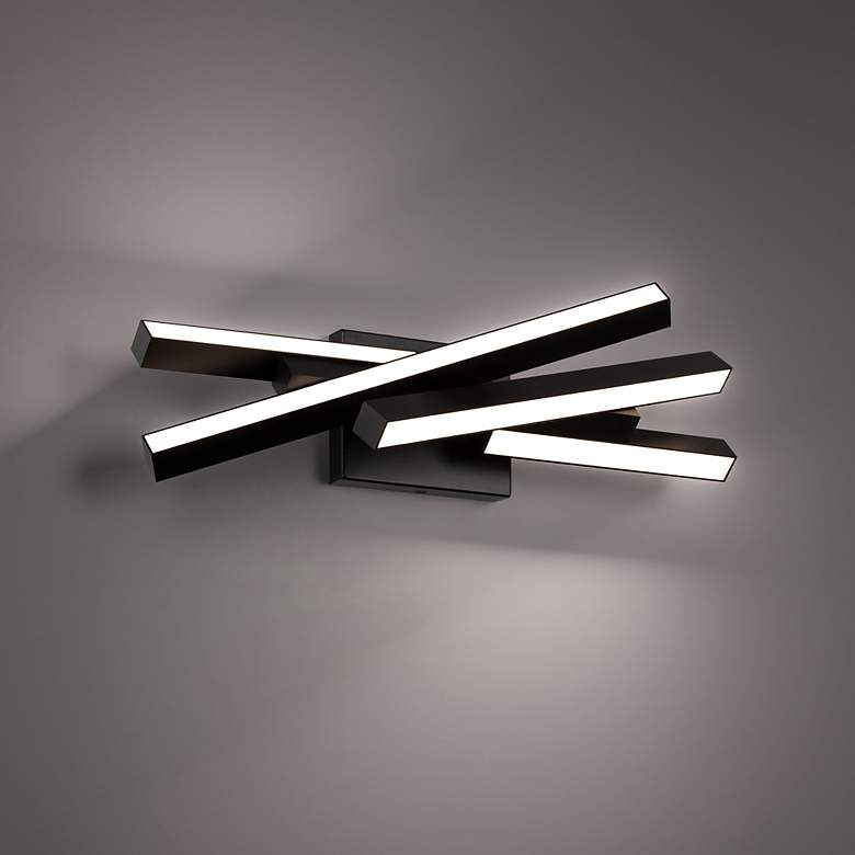 Image 1 DweLED Parallax 20" Wide Black LED Bath Light
