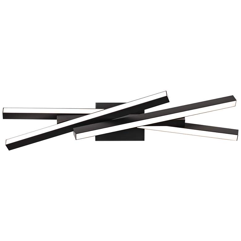 Image 1 dweLED Parallax 27" Wide Black LED Vanity Bath Light