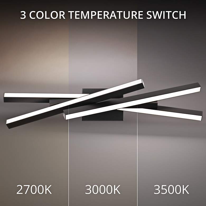 Image 3 dweLED Parallax 27" Wide Black LED Vanity Bath Light more views