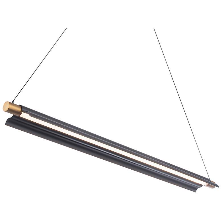 Image 3 DweLED Pavilion 44 1/4" Wide Black LED Linear Pendant