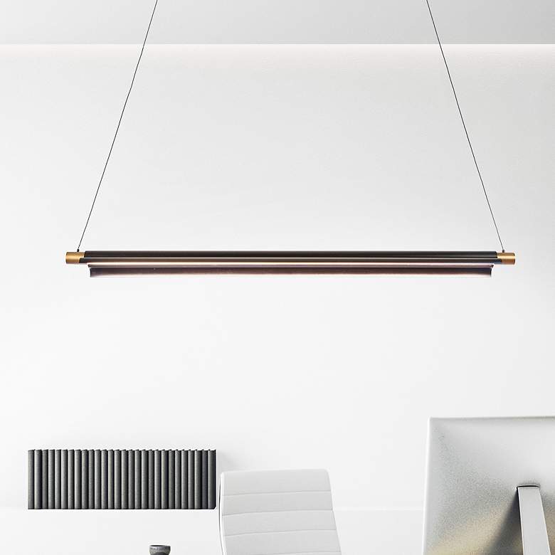 Image 2 DweLED Pavilion 44 1/4" Wide Black LED Linear Pendant