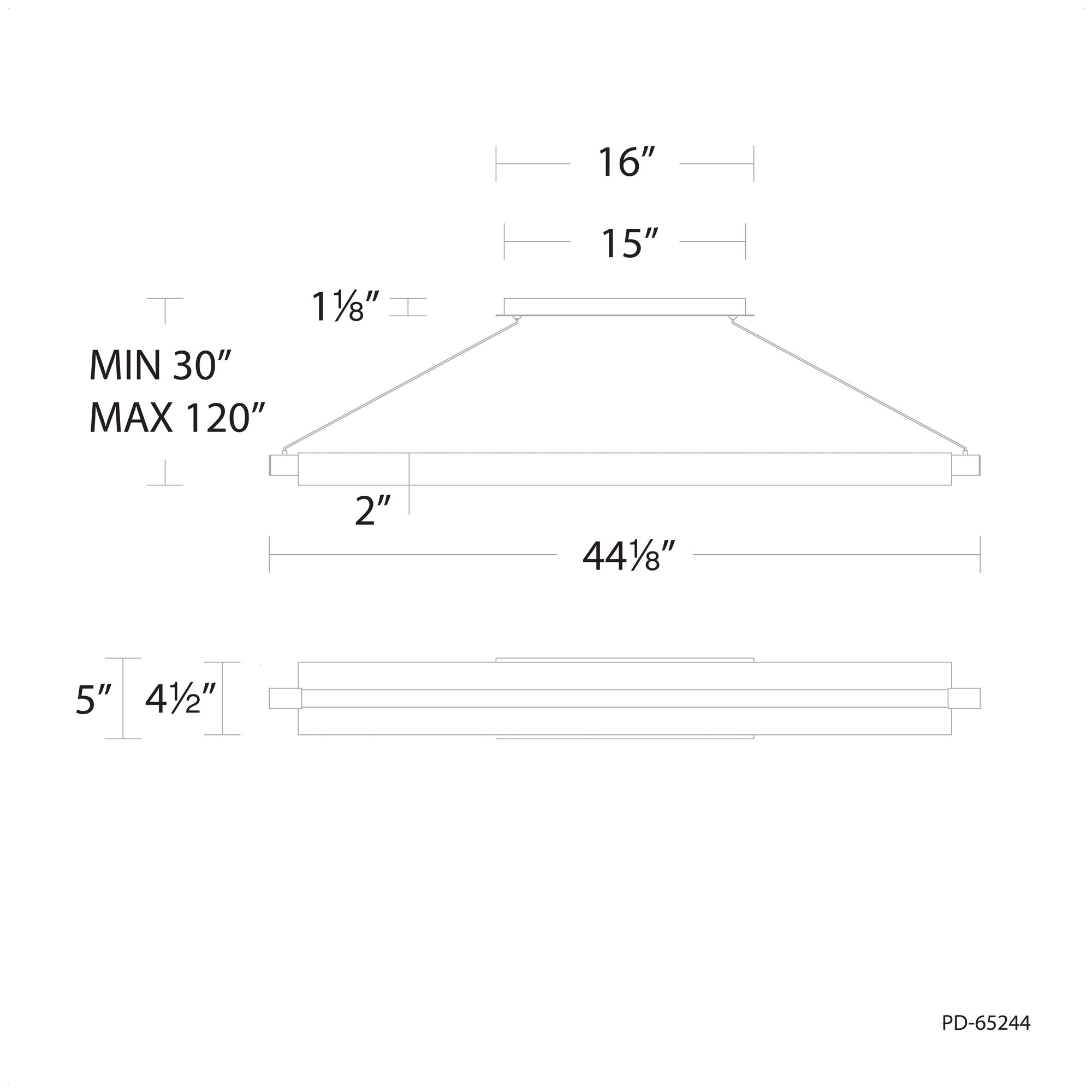 DweLED Pavilion 44 1/4" Wide Black LED Linear Pendant in scene