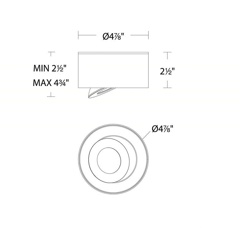 Image 3 dweLED Peek 5" Wide Black 4000K LED Outdoor Ceiling Light more views