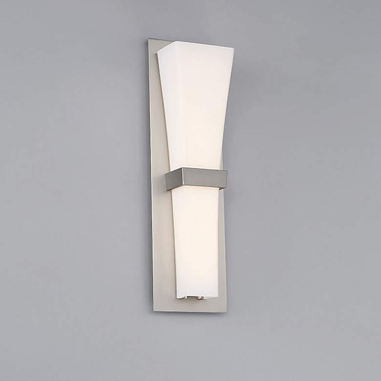 Image 1 dweLED Prohibition 20" High Satin Nickel LED Wall Sconce