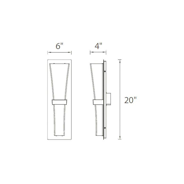 Image 5 dweLED Prohibition 20" High Satin Nickel LED Wall Sconce more views