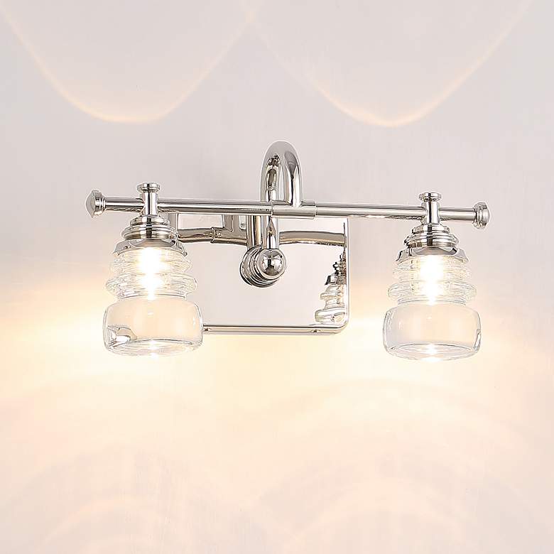 Image 1 dweLED Rondelle 23 3/4"W Polished Nickel 3-Light LED Bath Light