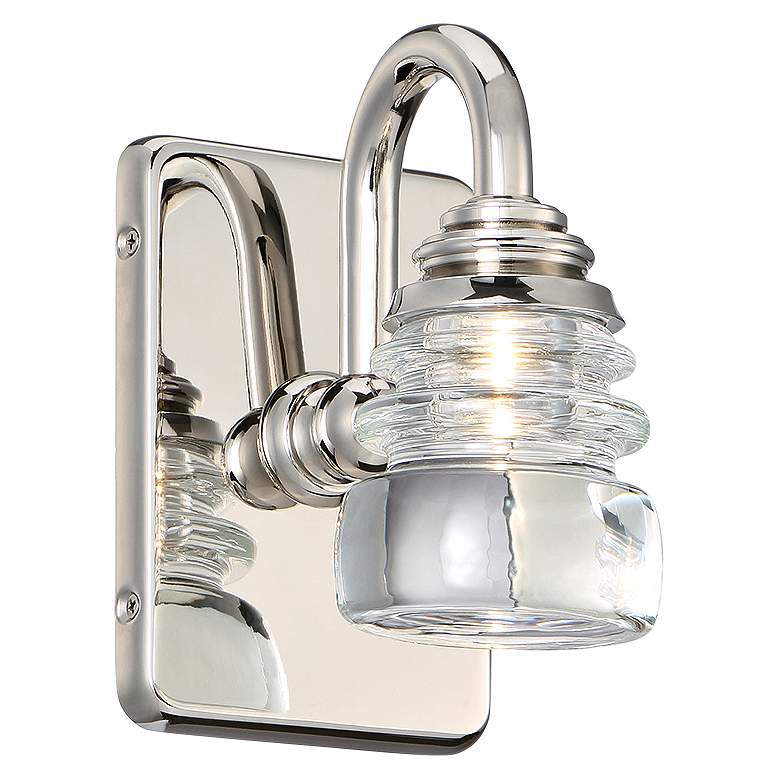 dweLED Rondelle 7 1/4 inch High Polished Nickel LED Wall Sconce