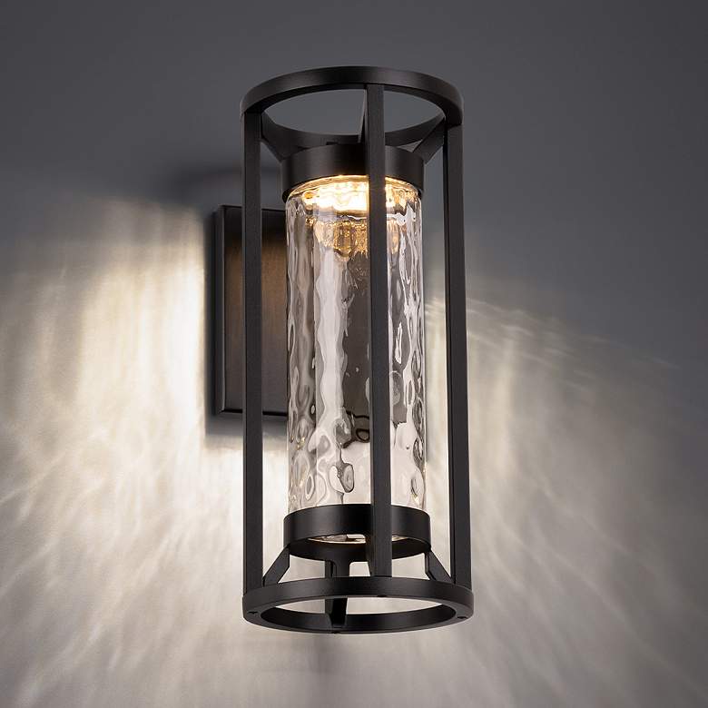 Image 1 dweLED Roslyn 14" High Black LED Outdoor Wall Light
