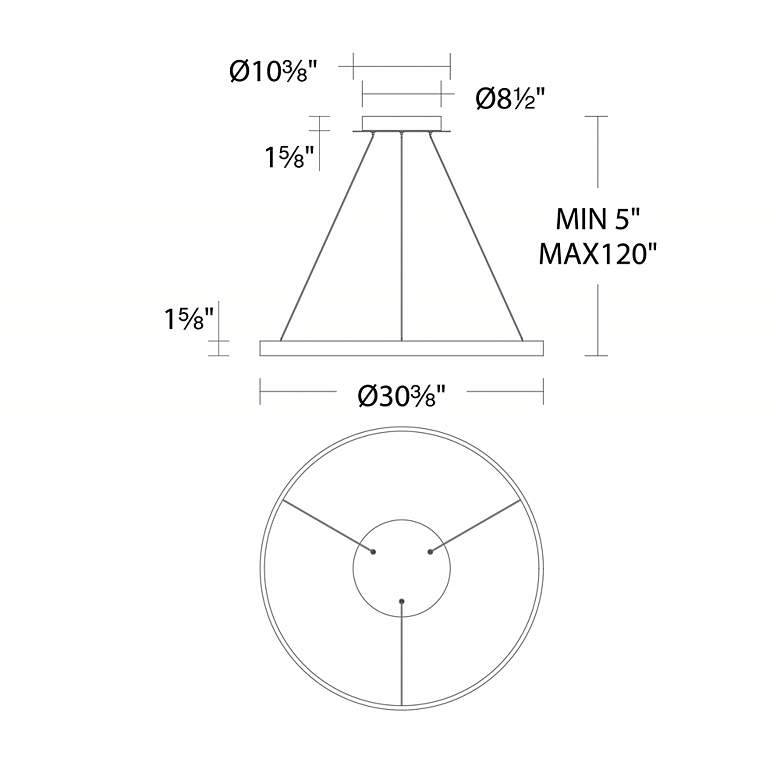 Image 3 dweLED Sirius 30 1/2"W Brushed Aluminum LED Pendant Light more views