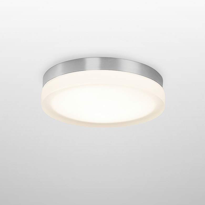 Image 1 dweLED Slice 11" Wide Brushed Nickel Round LED Ceiling Light