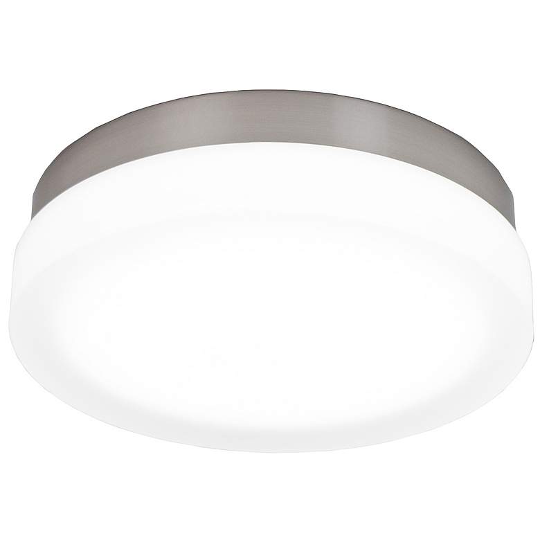 Image 2 dweLED Slice 11 inch Wide Brushed Nickel Round LED Ceiling Light more views