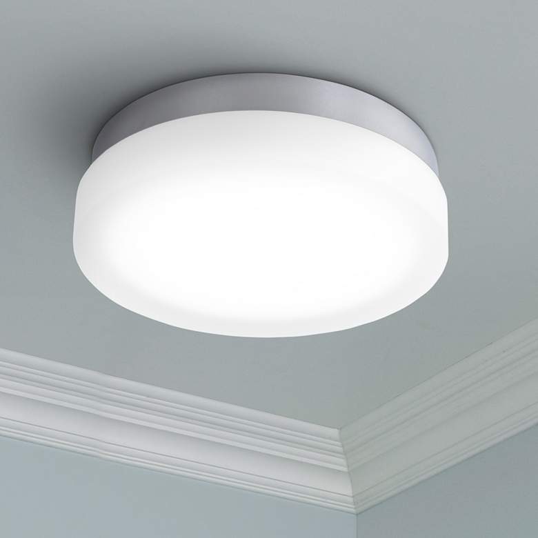 Image 1 dweLED Slice 11" Wide Chrome Round LED Ceiling Light