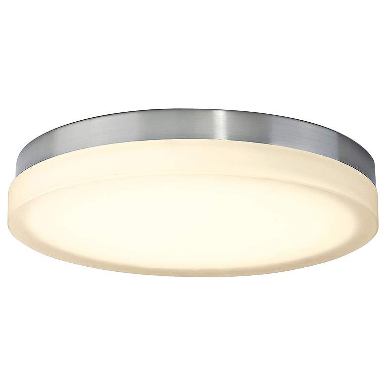 Image 1 dweLED Slice 15 inch Wide Brushed Nickel Round LED Ceiling Light