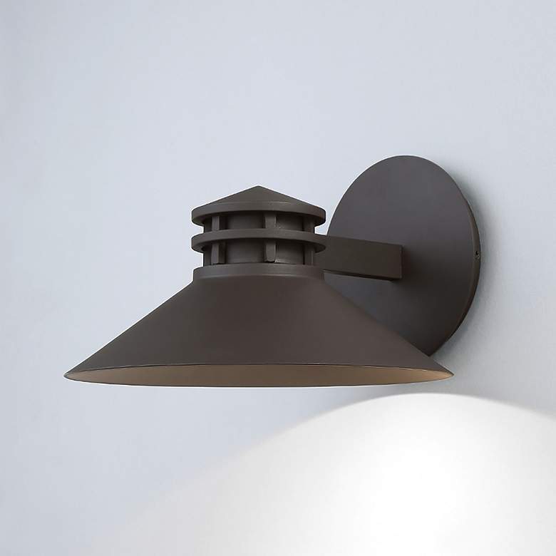 Image 1 dweLED Sodor 7" High Bronze LED Outdoor Wall Light