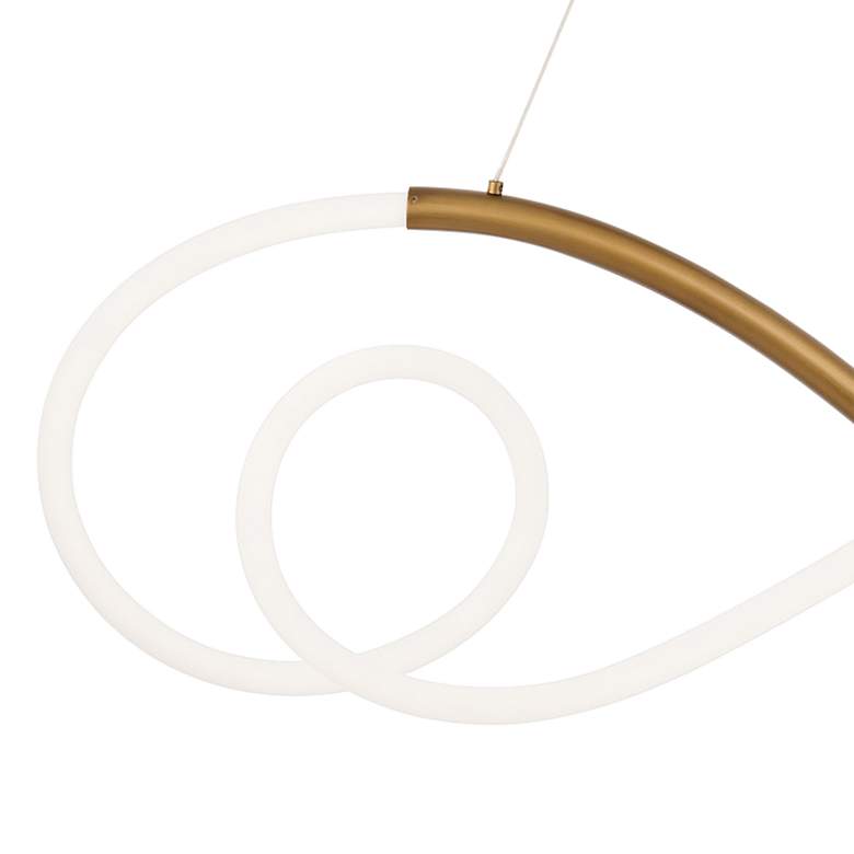 Image 4 dweLED Solo 48" Wide Aged Brass LED Linear Pendant Light more views