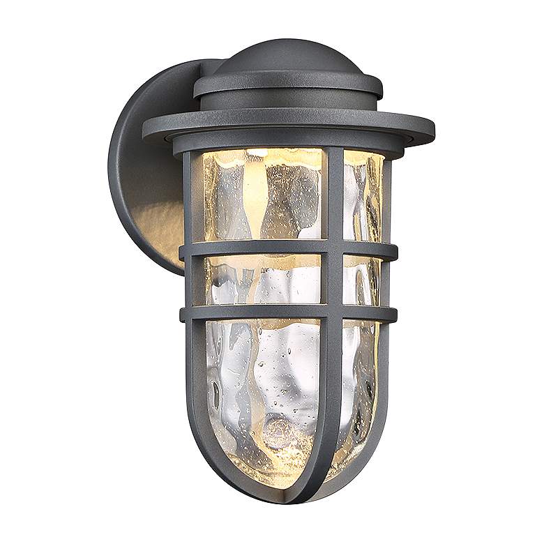 Image 1 dweLED Steampunk 9 1/2" High Graphite LED Outdoor Wall Light