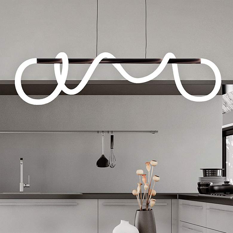 Image 2 dweLED Tightrope 45.63 inch Wide LED Modern Linear Pendant