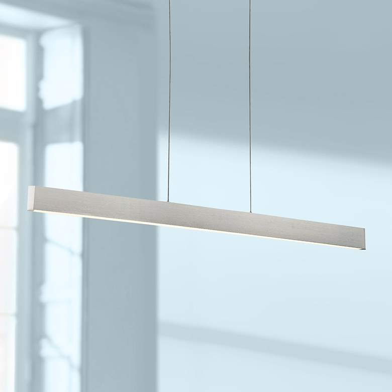 Image 1 dweLED Volo 54" Wide Brushed Aluminum LED Linear Pendant