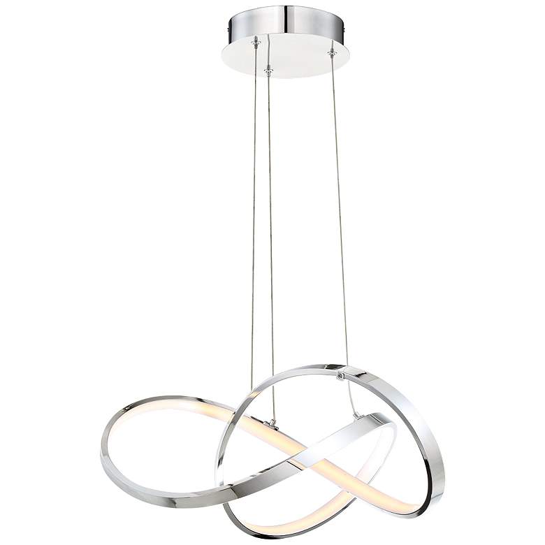 Image 2 dweLED Vornado 20 inch Wide Chrome LED Modern Pendant Light