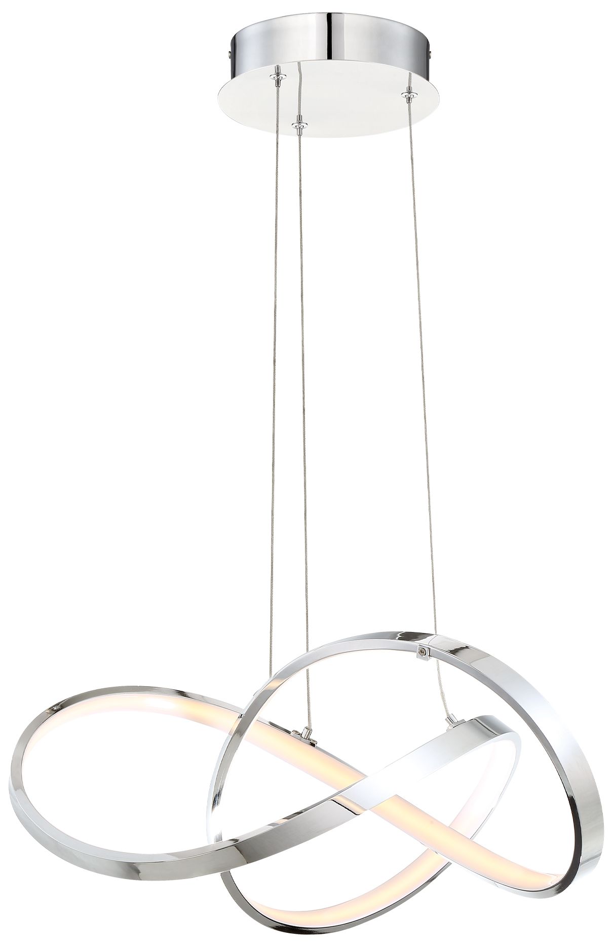 dweLED Vornado 20" Wide Chrome LED Modern Pendant Light Image 2