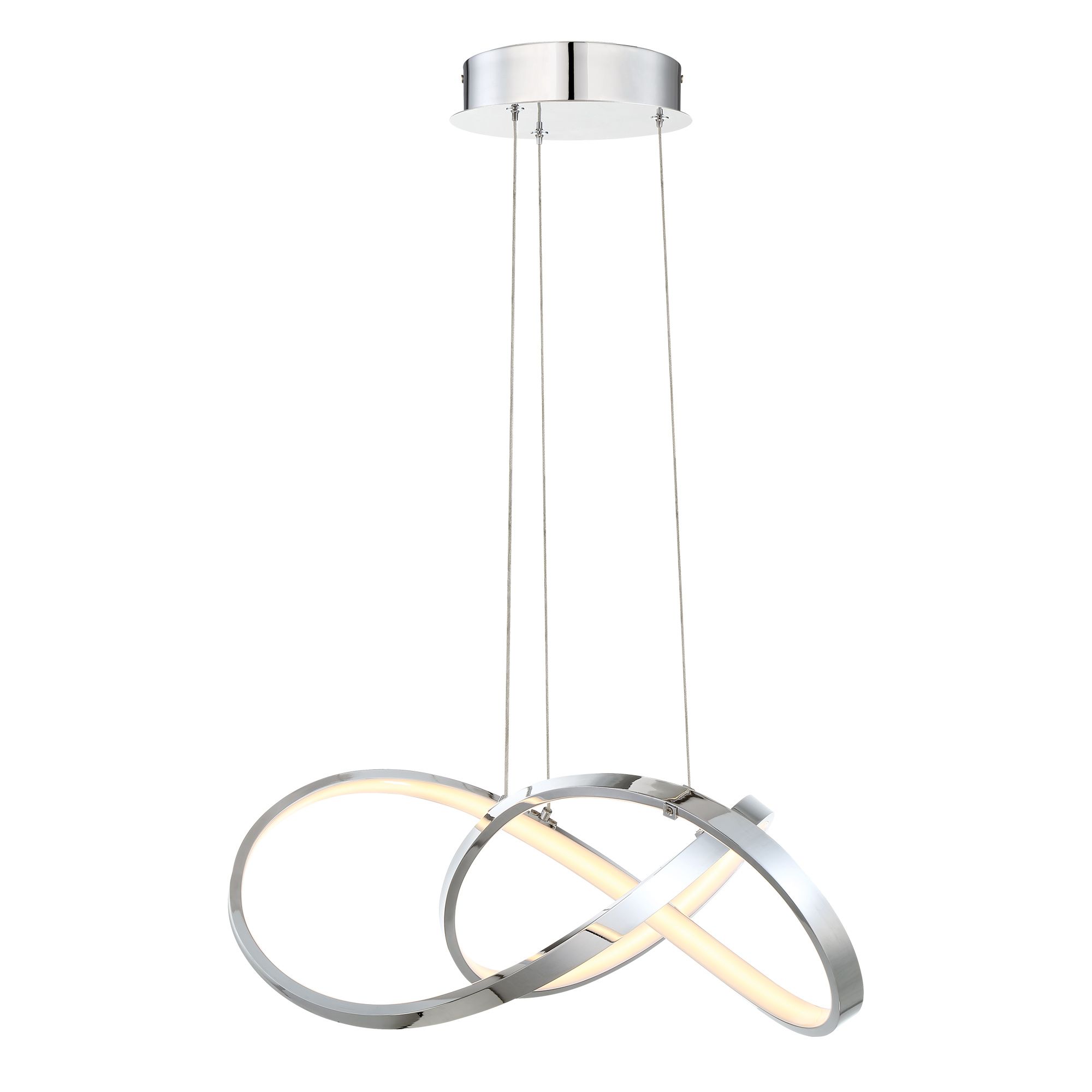dweLED Vornado 20" Wide Chrome LED Modern Pendant Light Image 3
