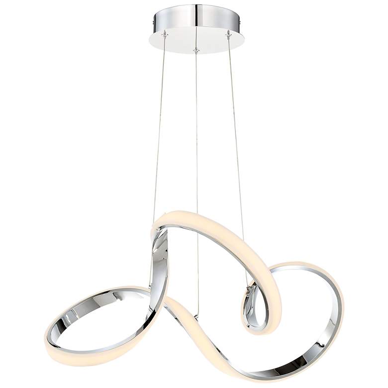 Image 2 dweLED Vornado 23" Wide Chrome LED Pendant Light