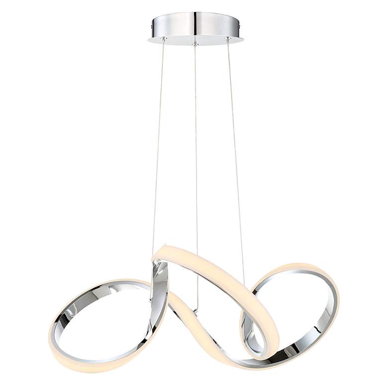 Image 3 dweLED Vornado 23" Wide Chrome LED Pendant Light more views