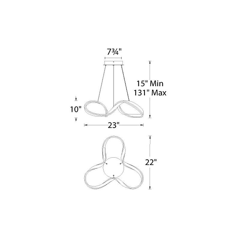 Image 2 dweLED Vornado 23" Wide White LED Pendant Light more views