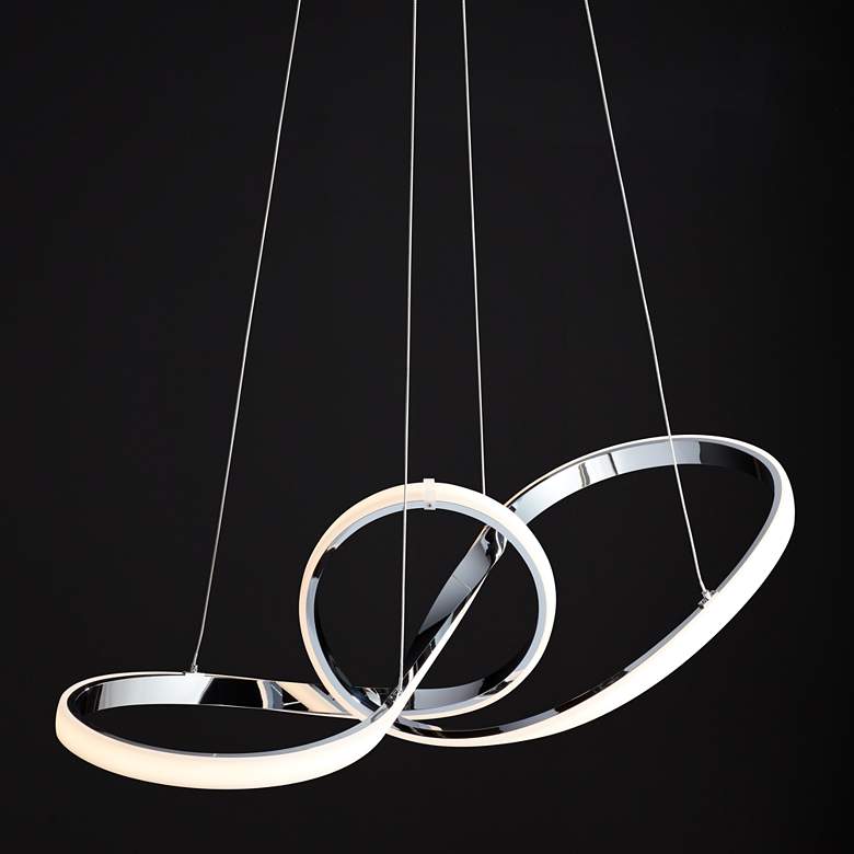 Image 5 dweLED Vornado 35" Wide Chrome LED Pendant Light more views