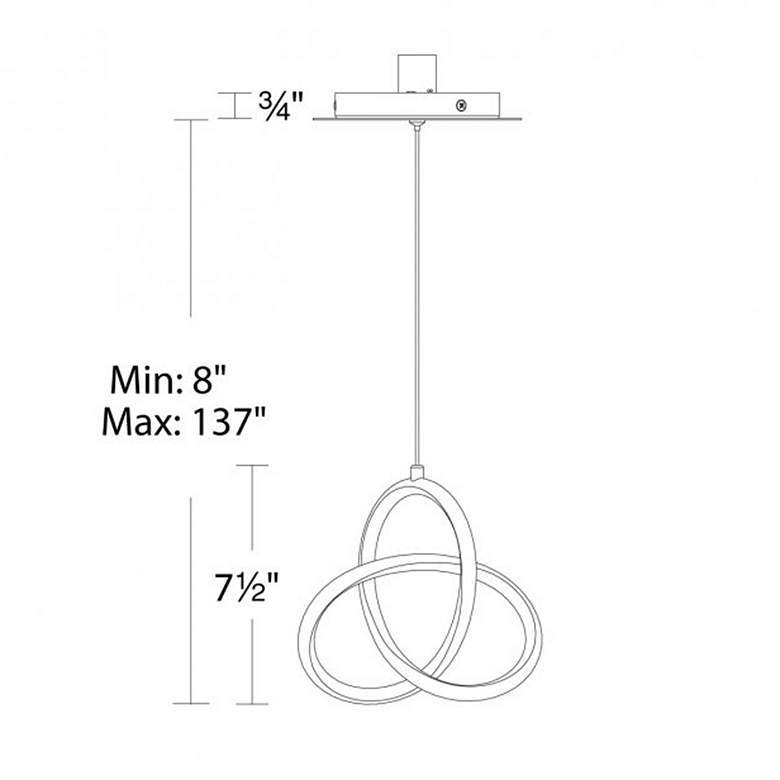 Image 4 dweLED Vornado 7 1/2" Wide Chrome LED Mini Pendant more views