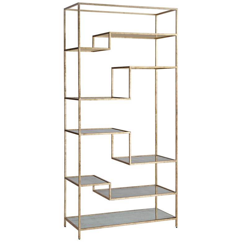 Image 1 Dwell Studio Mansfield Mirror and Antique Gold Etagere