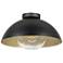 Dyal 14.65" Wide Black and Gold Shade Ceiling Light With Clear Glass