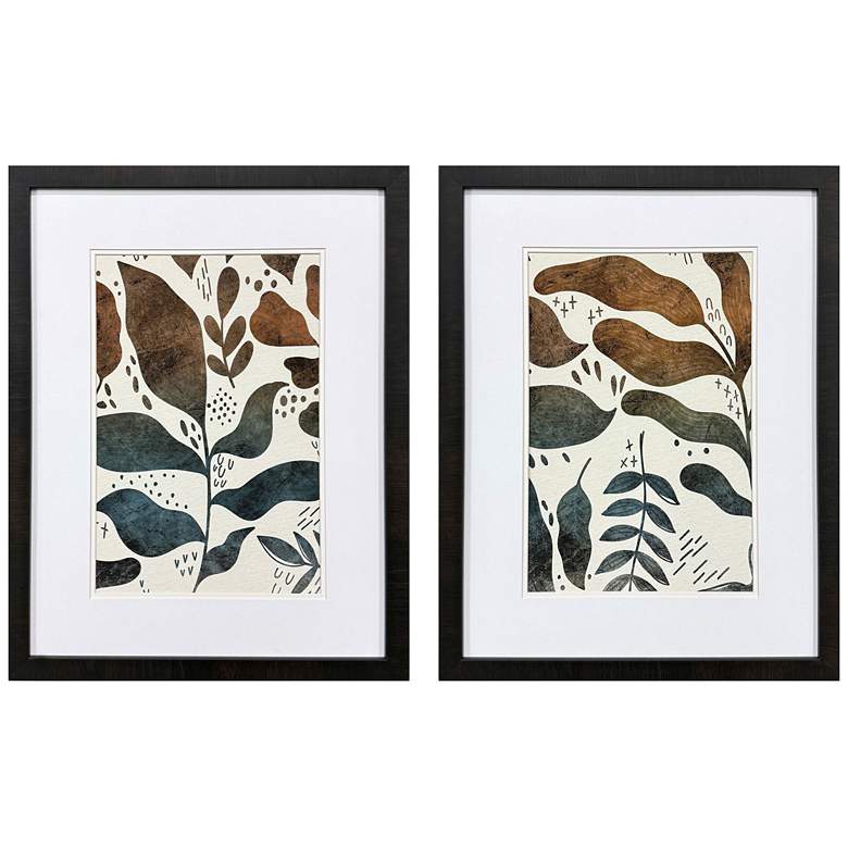 Image 1 Dyed Fall 20"W x 26"H Modern Framed Art Set of 2