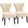 Dyer Cream Upholstered Nail Head Side Chairs Set of 2