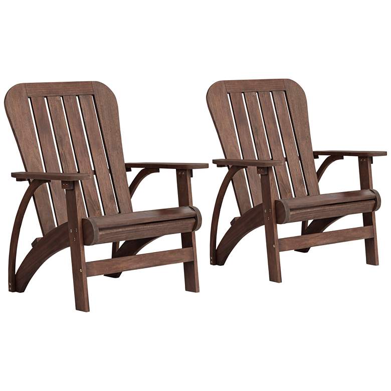 Image 1 Dylan Dark Wood Outdoor Adirondack Chairs Set of 2