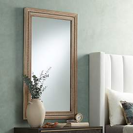 Image1 of Dylann Cream-Washed Wood 28"x 47 1/4" Rectangular Wall Mirror