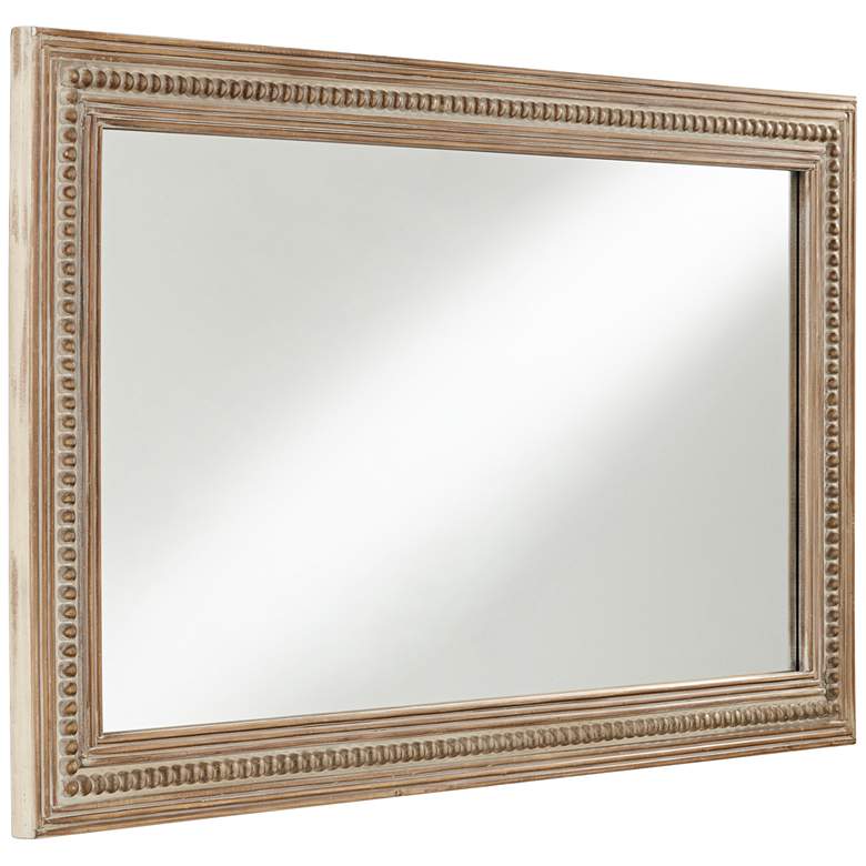 Image 7 Dylann Cream-Washed Wood 28"x 47 1/4" Rectangular Wall Mirror more views