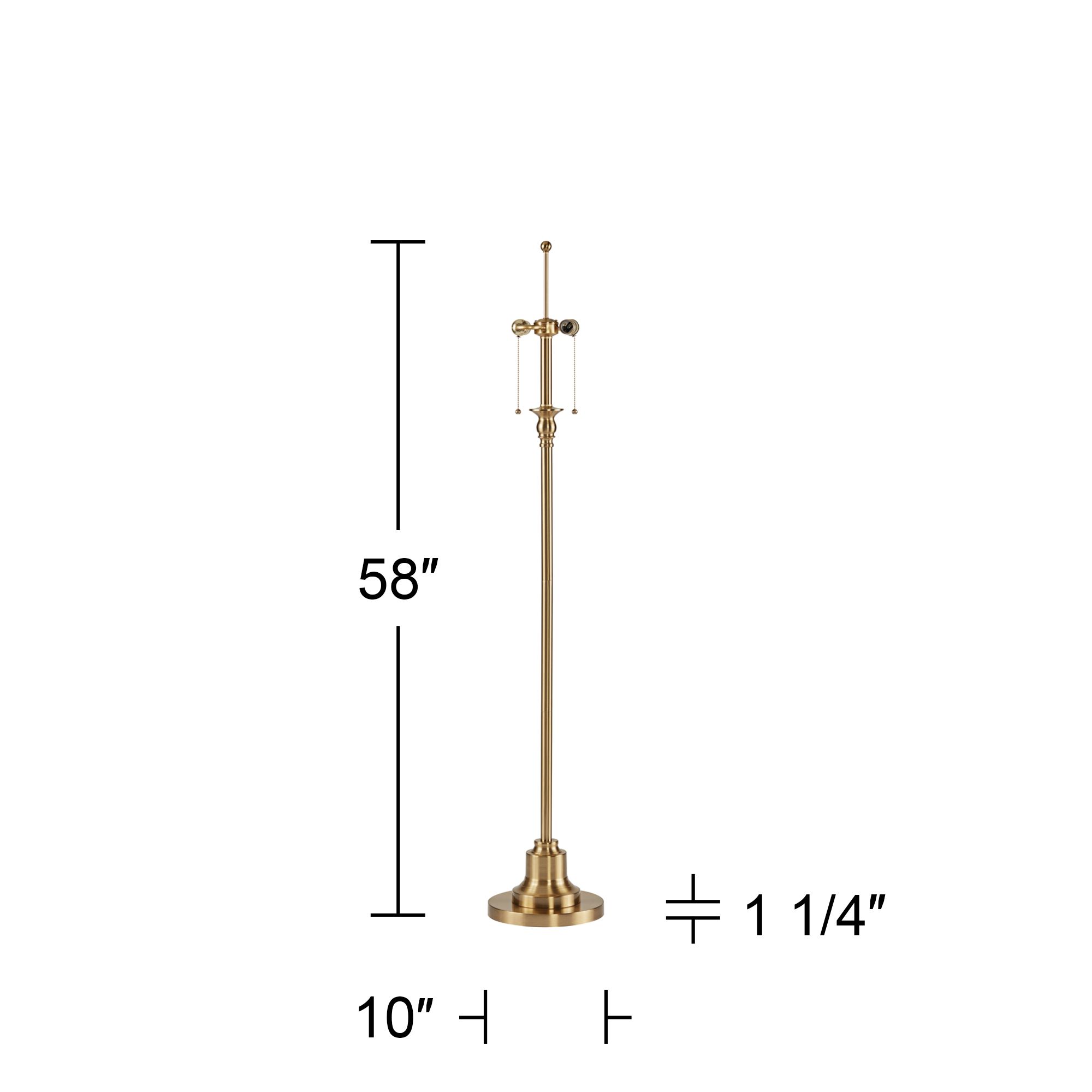 Image 4 Dyna 58" High Antique Brass Floor Lamp Base more views
