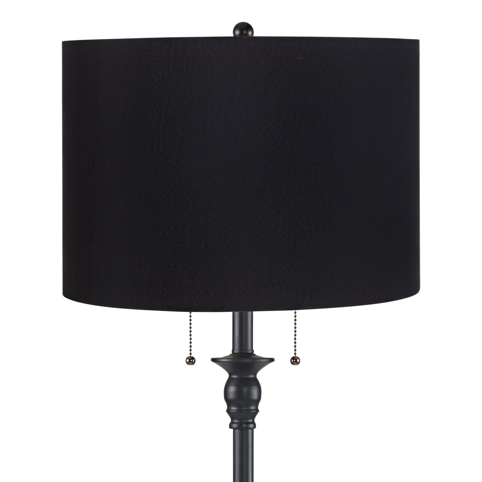 Image 2 Dyna 58" High Black and Black Hardback Shade 2-Light Floor Lamp more views