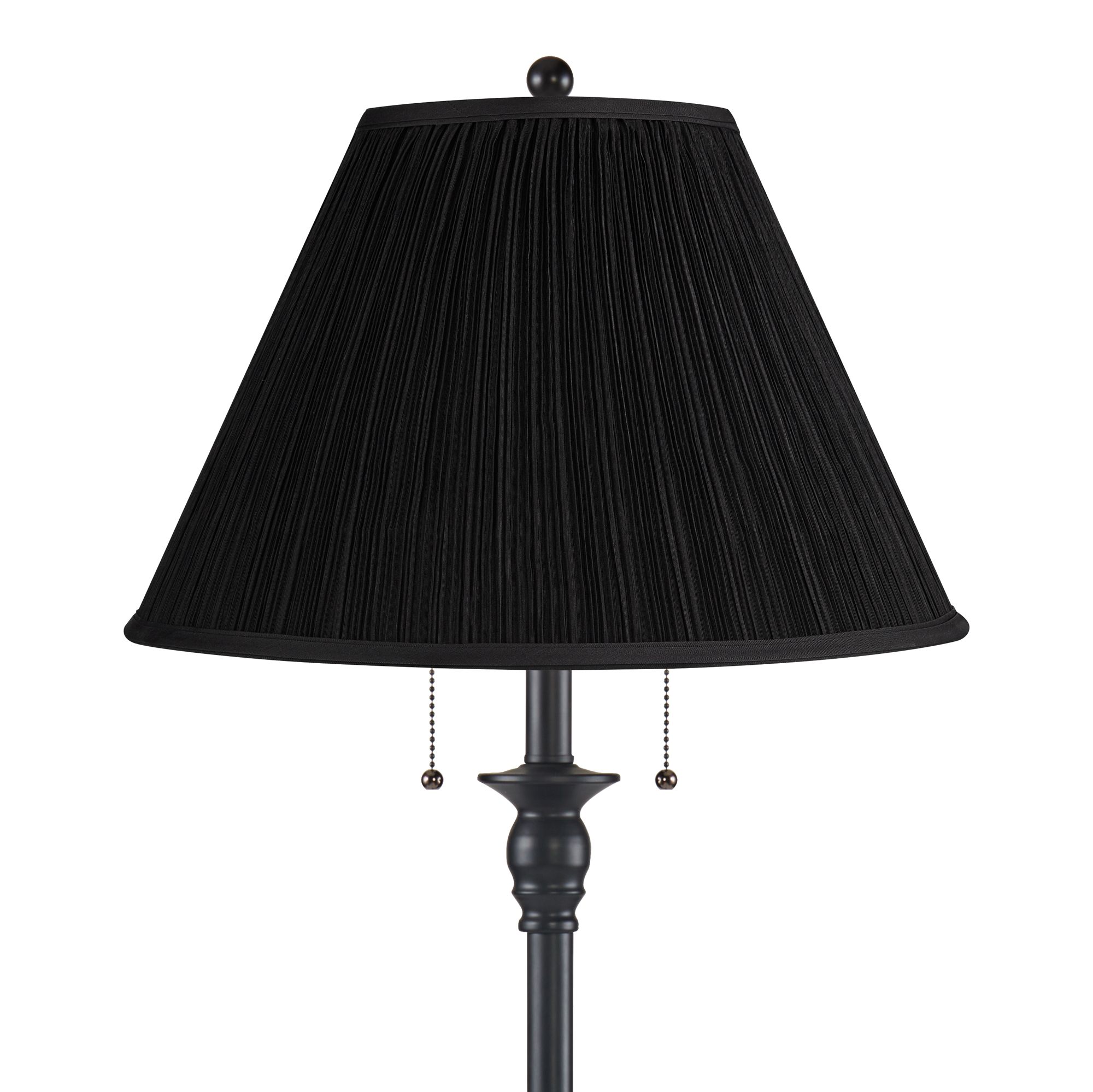 Image 2 Dyna 58" High Black and Black Pleated Shade 2-Light Floor Lamp more views