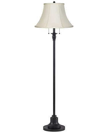 Dyna 58" High Black and Creme 2-Light Floor Lamp