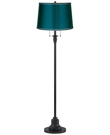Dyna 58" High Black and Deep Teal Shade 2-Light Floor Lamp