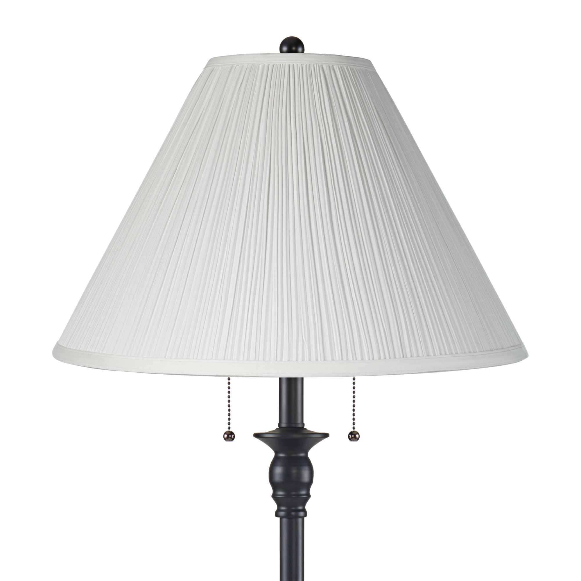 Thumbnail2 of Dyna 58" High Black and Ivory Pleated Shade 2-Light Floor Lamp more views