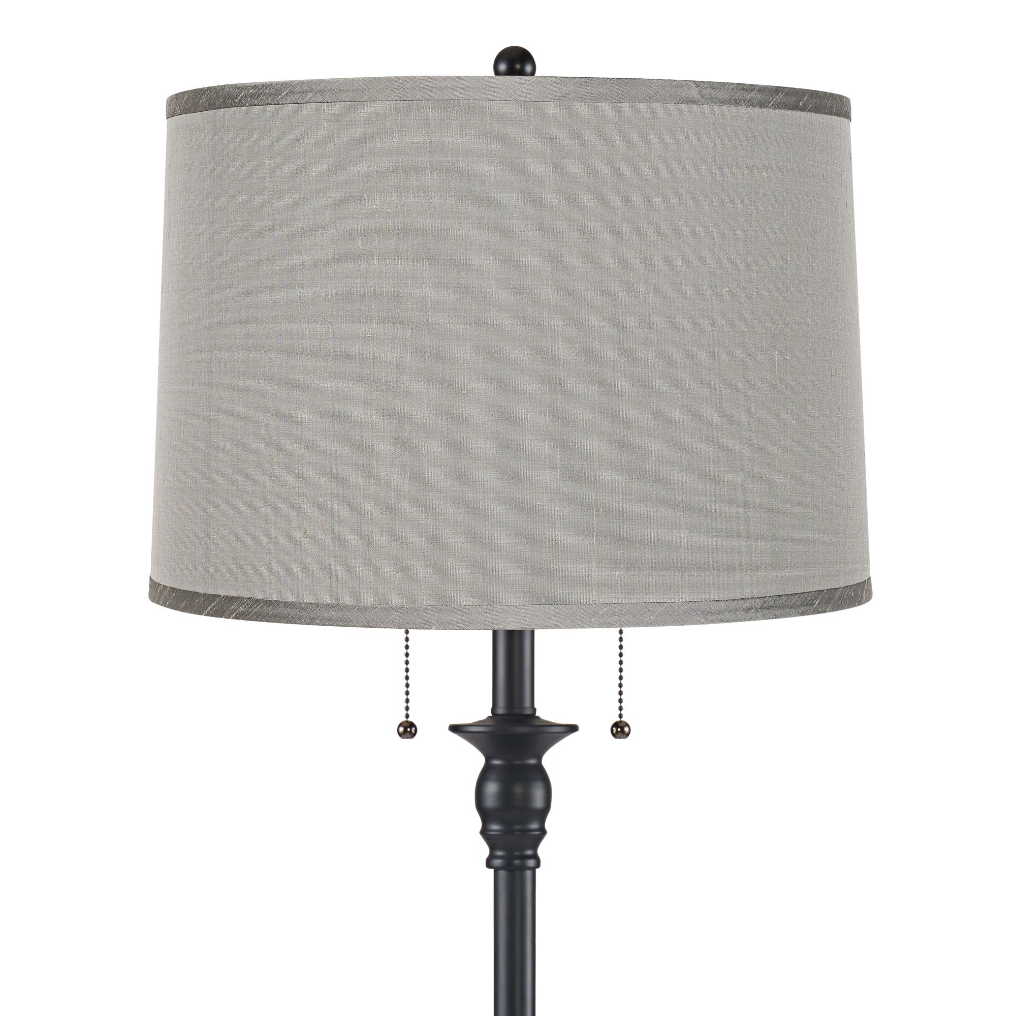 Thumbnail2 of Dyna 58" High Black and Platinum Gray Shade 2-Light Floor Lamp more views